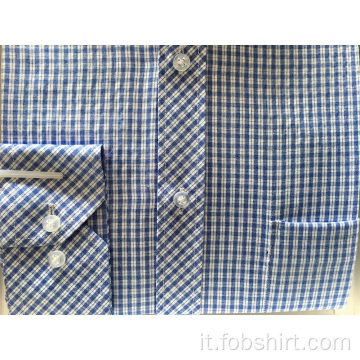 Camicia da lavoro in tessuto tinto filo di cotone